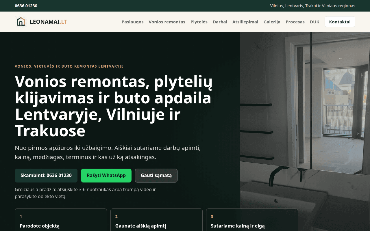 Leonamai — vonios remonto meistras — leonamai.lt